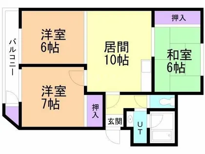 e.us新道東 旧十一屋マンション【302号室】の間取り