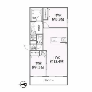 グラン今里NORTH【2階】の間取り
