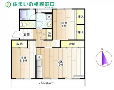 愛知県岡崎市東大友町字郷東【マンション】の間取り