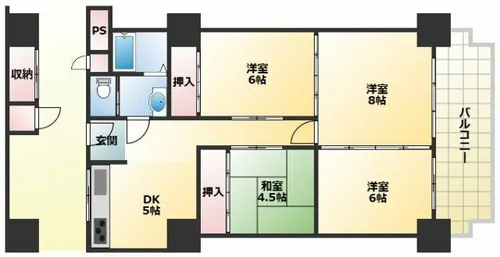メガロコープ平野1号棟【10階】の間取り