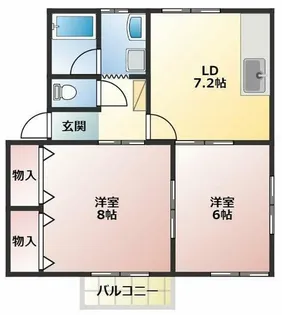 エスティーム中原A【202号室】の間取り