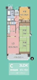 ビオトープ旭ヶ丘【3階】の間取り