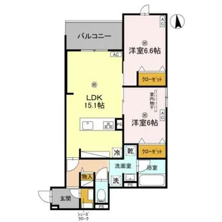 グリーンコート杭全【3階】の間取り