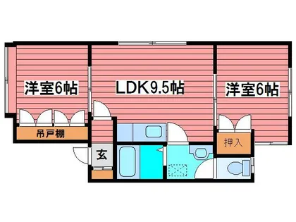 グリーンハイツ美園【202号室】の間取り