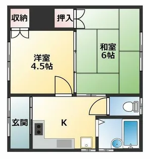 明美町ハイツ【201号室】の間取り
