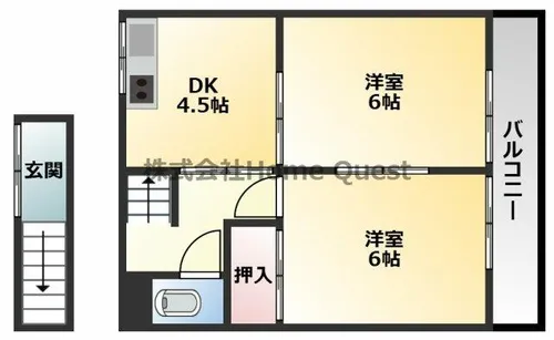さくら住宅 東棟【2-3号室】の間取り