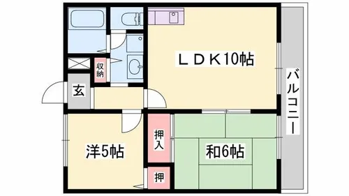 サンエクレールB棟【208号室】の間取り