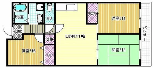 松原小川園ローレルコート【4階】の間取り