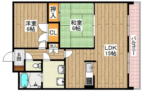 カトルセゾン中甚【3階】の間取り