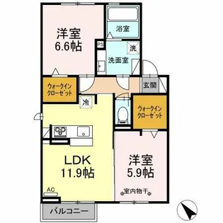ファミール高雄【2階】の間取り