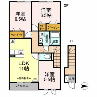 アクア・ミル B【2階】の間取り