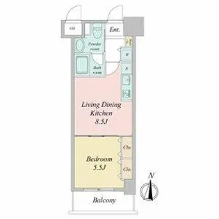 プラウランド堀田【4階】の間取り