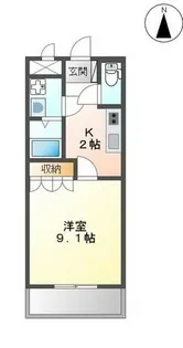 兵庫県姫路市勝原区宮田【アパート】の間取り