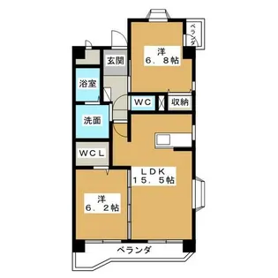 2LDKの間取り画像