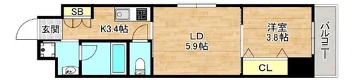 ルヴィエール都島【6階】の間取り