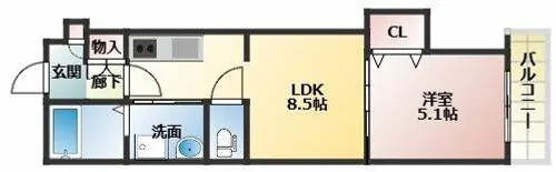 セレニティ池田A棟【1階】の間取り