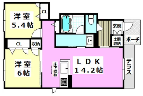ジュネス穂積【102号室】の間取り