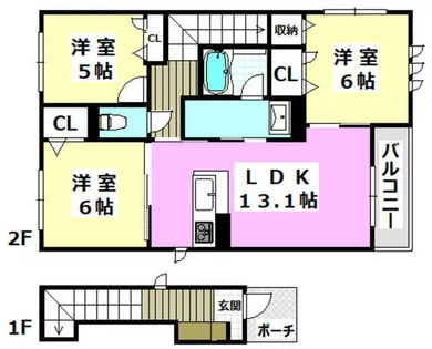 ジュネス穂積【202号室】の間取り