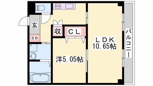 ベルフラワー嵐山【204号室】の間取り