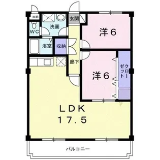 パルソシア【1階】の間取り