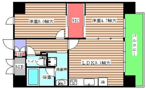 ES-Grande Umedakita【7階】の間取り