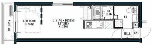 quador姪浜【201号室】の間取り