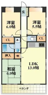 アドミラブール長岡京【301号室】の間取り