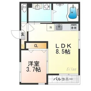 m-cocoru【3階】の間取り