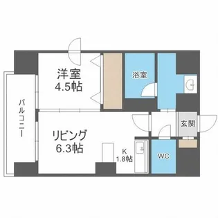 クレジデンス札幌・南4条【9階】の間取り