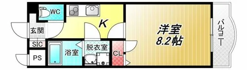ルミエール八尾Ⅱ【9階】の間取り