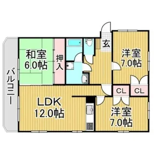 福岡県春日市春日原東町4丁目【マンション】の間取り