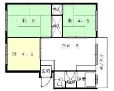 夢前台ハイツ【102号室】の間取り