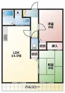 ライフ21レイク【202号室】の間取り