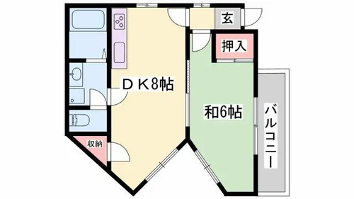 1DKの間取り画像