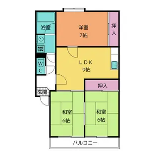 花井ハイツ大東【1階】の間取り