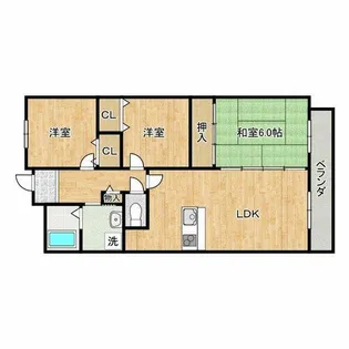カステッロはなふさ長居【1階】の間取り