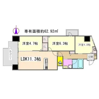 THE RESIDENCE 北白川【305号室】の間取り