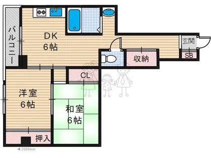 リアライズ長居【5階】の間取り