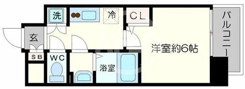 エスリード心斎橋EAST【12階】の間取り