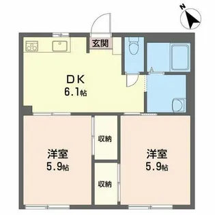 ハイツブルネン【1階】の間取り