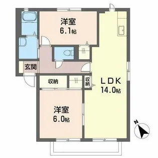 ハローハイツ河畑2【C202号室】の間取り