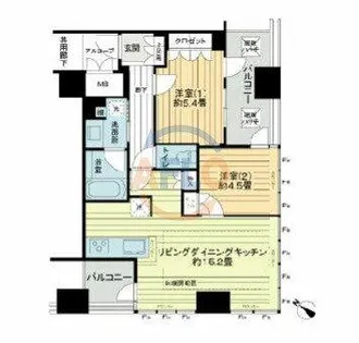 キングマンション堂島川【16階】の間取り