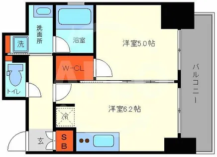 エステムコート北堀江Ⅱ【12階】の間取り