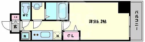 プレサンス心斎橋クオーレ【4階】の間取り
