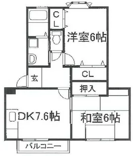 ジュネス香呂【2階】の間取り