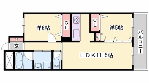 ブルーエス【902号室】の間取り