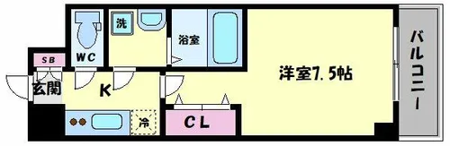 グランデュール大今里西【6階】の間取り