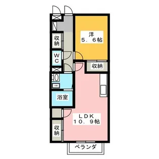 1LDKの間取り画像