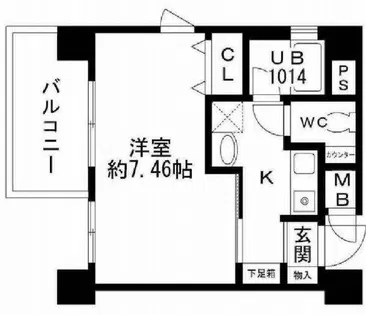 クレアートアドバンス大阪城南【7階】の間取り