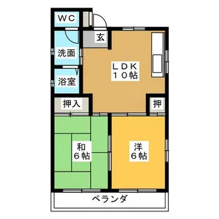 サンハイツ中村【1階】の間取り